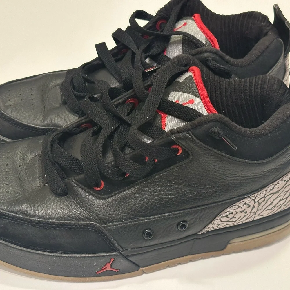 Jordan Black and Gray‎ Sneakers with Red Accents